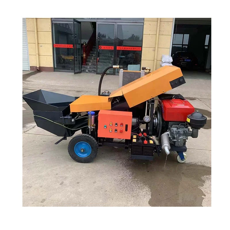 CE 28HP дизельный Высококачественный Мобильный бетононасос портативный бетоносмеситель вторичная конструкция колонные насосы