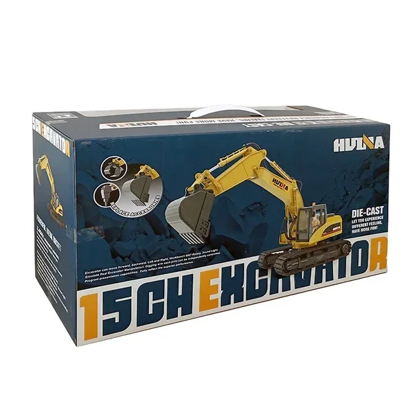 2024 New Huina 1535-1 Electric Excavator With Gripper Bit Remote Control Engineering Vehicle Model For Gifts Collection