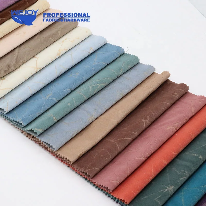Custom 100% poly furniture upholstery printed velour fabrics sofa velvet home textile embossed jacquard velvet fabric for sofa