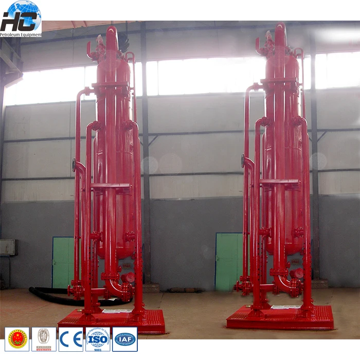High pressure pilfield drilling mud cleaning system / free gas separator