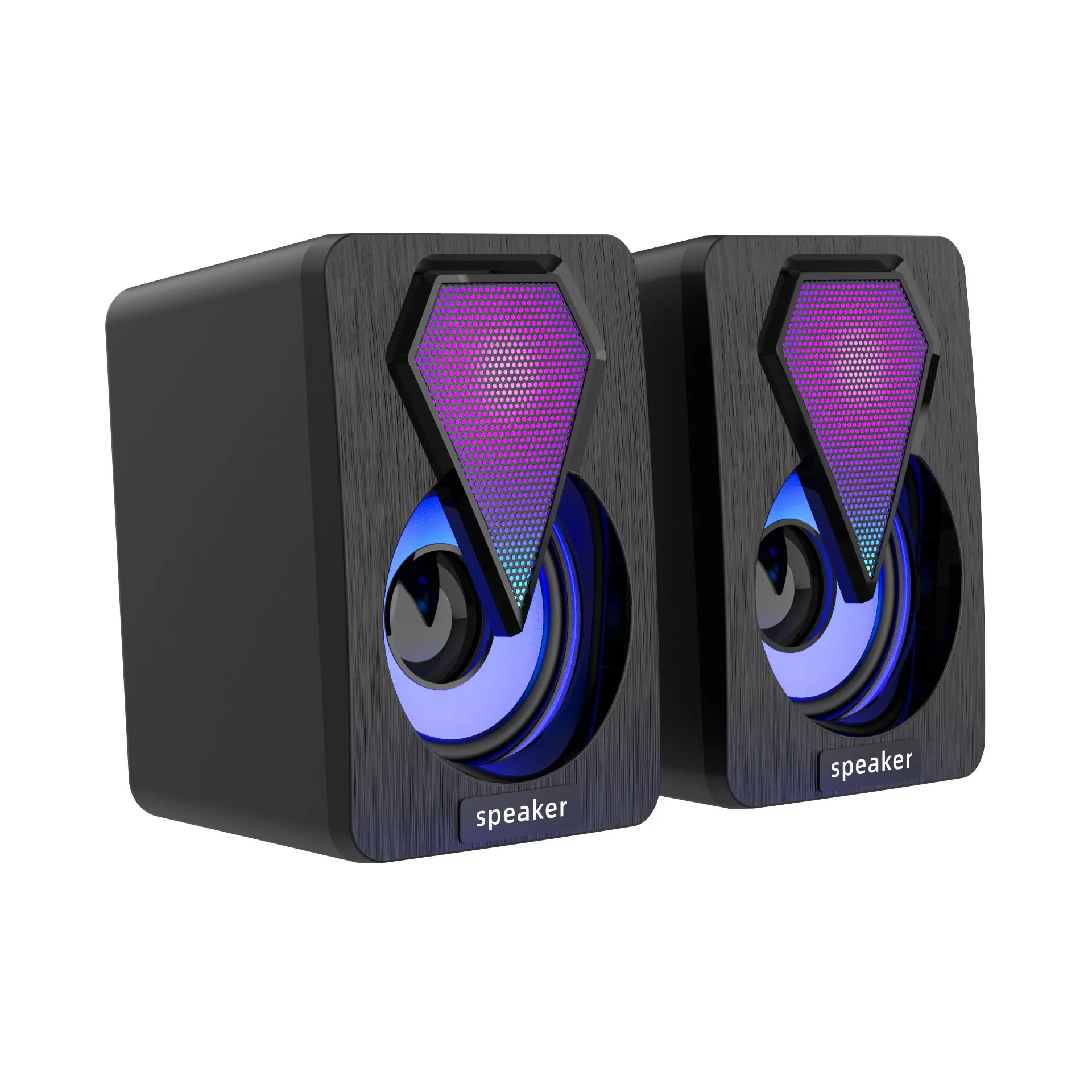 Портативная RGB-подсветка стерео Громкий бас 3 Вт * 2 компьютерные Проводные креативные 0 USB RGB Компьютерные колонки для