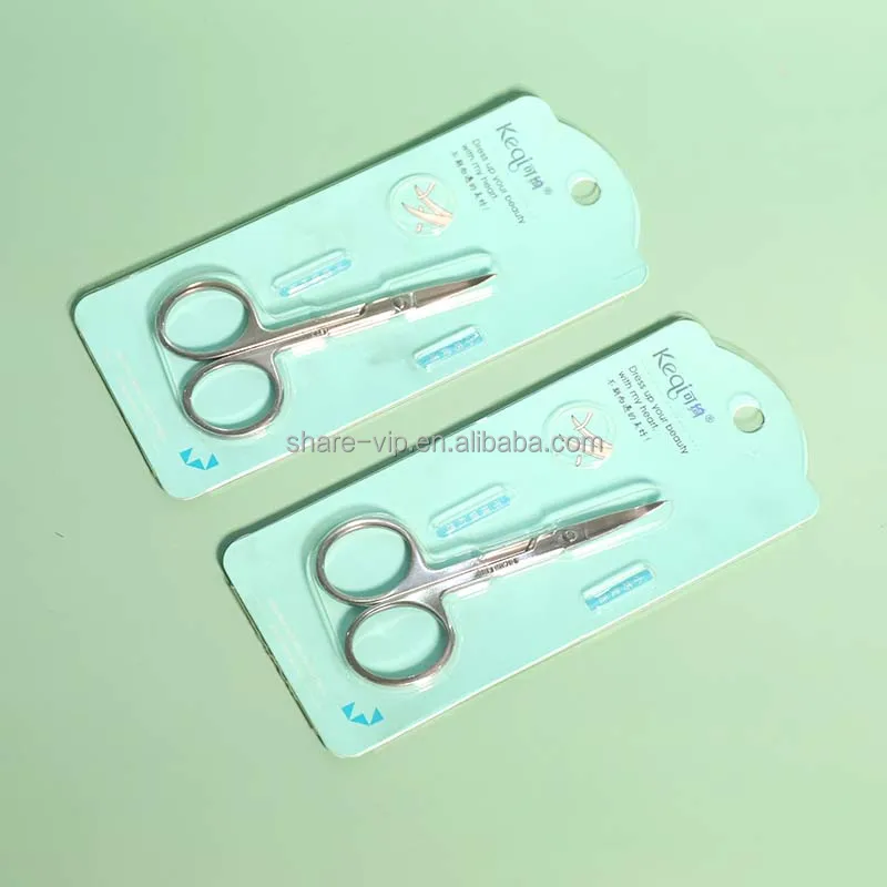 Hot selling new design silver stainless steel makeup tools eyebrow scissor for women