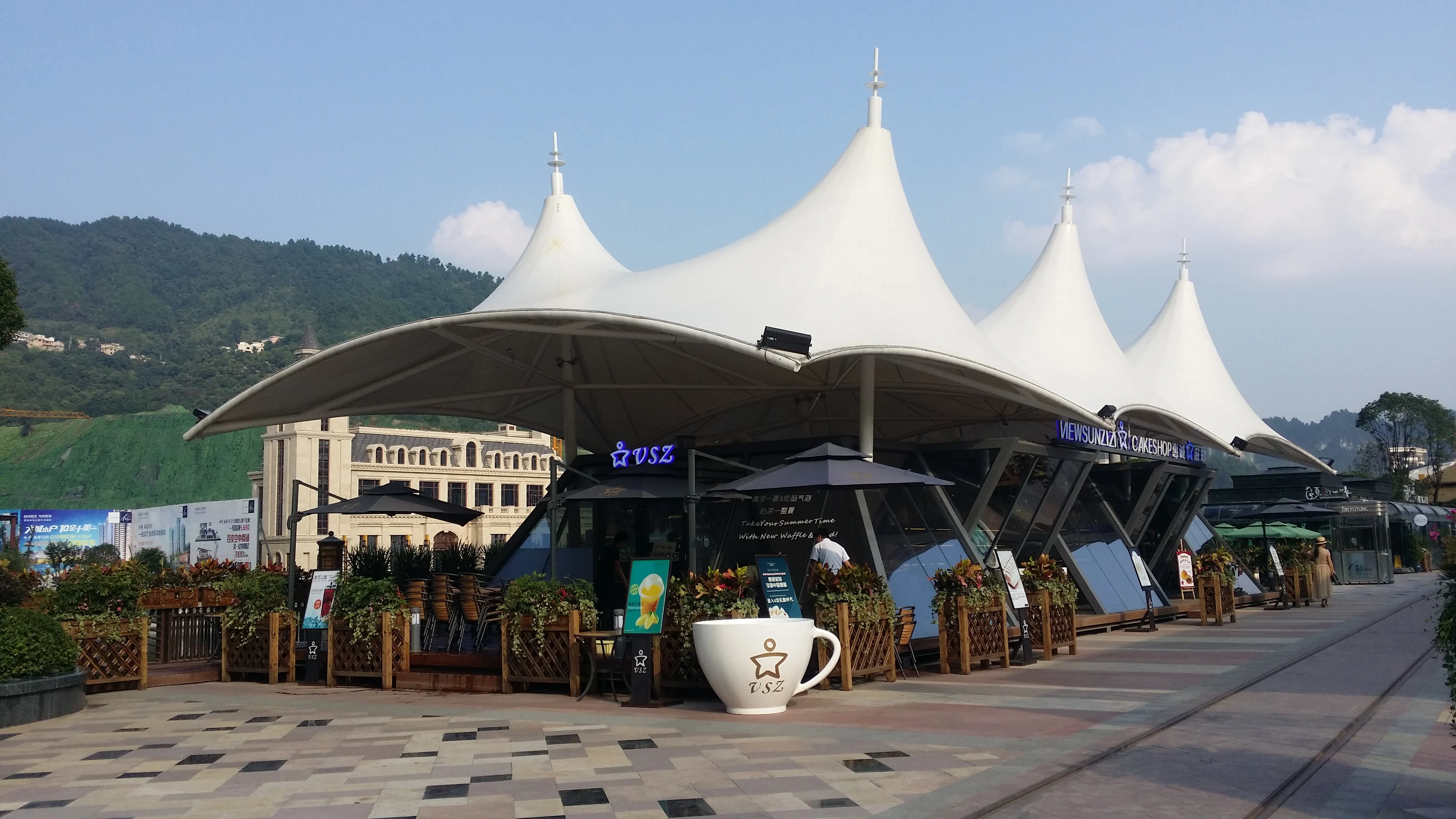 Новый дизайн поливинилхлоридный дом мембранная структура Ландшафтная архитектура фасад