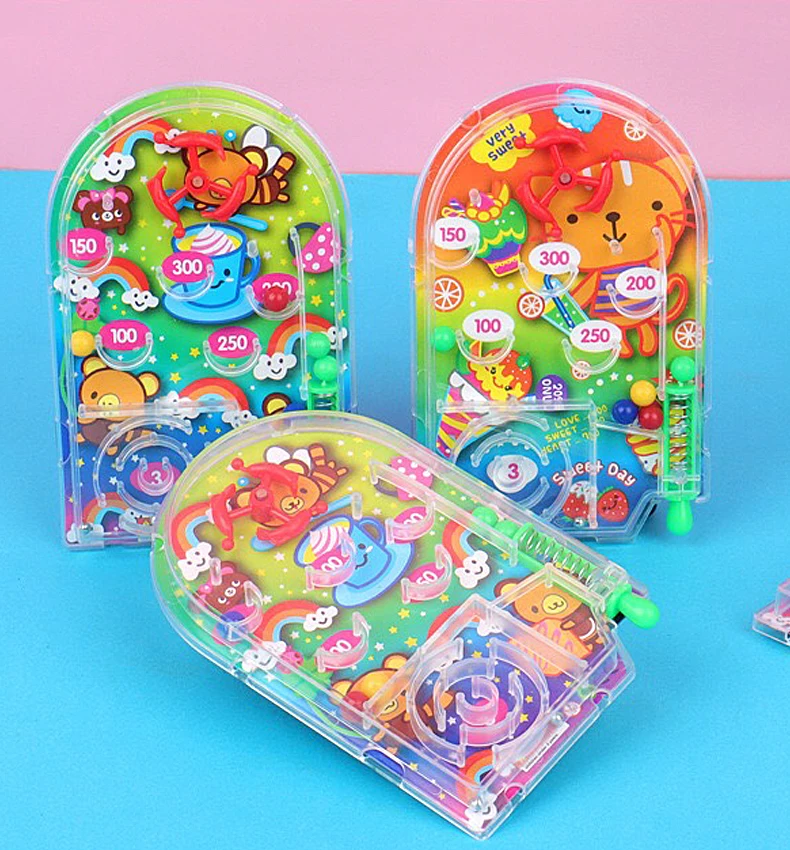 HS Medium Pinball Plate Score Machine Creative Children Pinball Board Game Cartoon Handheld Game Machine Toy Maze