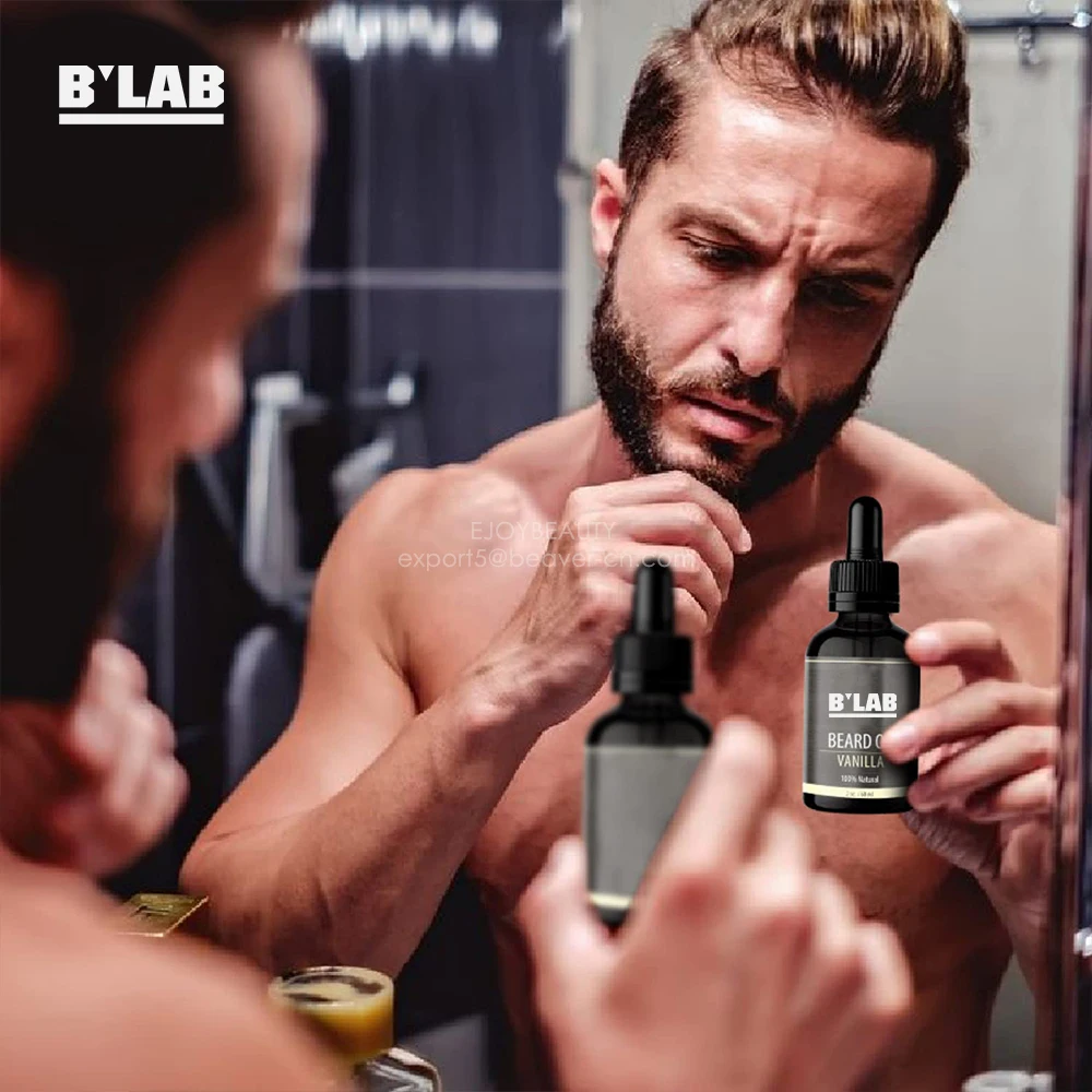 OEM ODM Custom Logo Vegan Hair Care Beard Growth Oil Barber Organic Mens Private Label Beard Oil