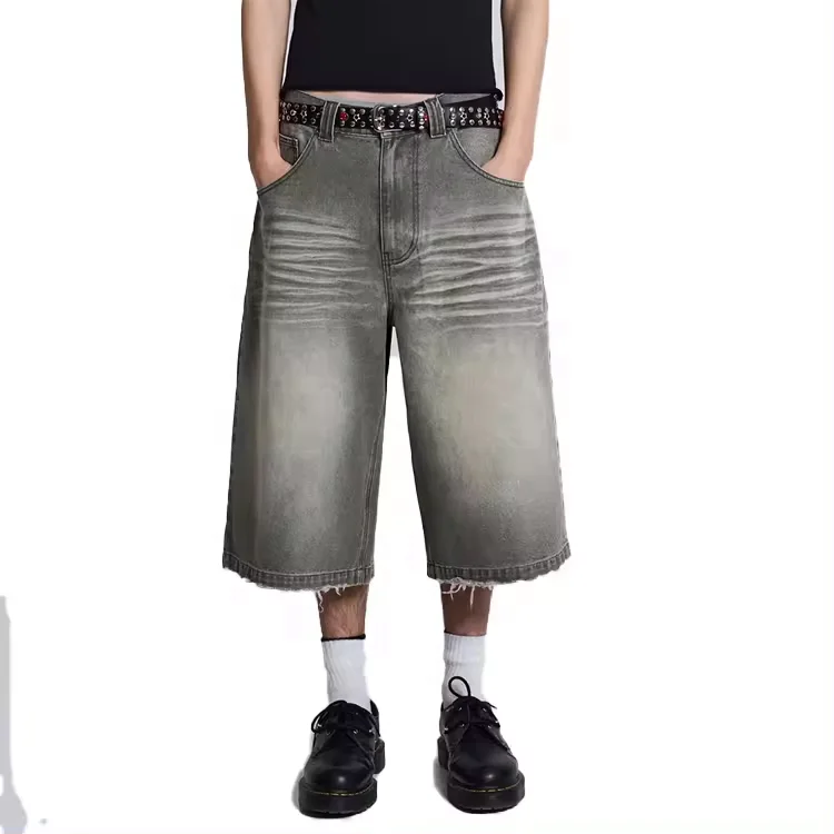 Заводские свободные расклешенные Широкие джинсовые шорты