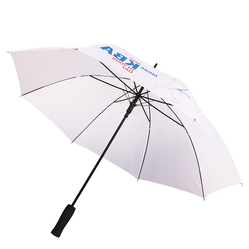 Paraguas cheap advertising 23 inch white plain straight custom umbrella with logo printing