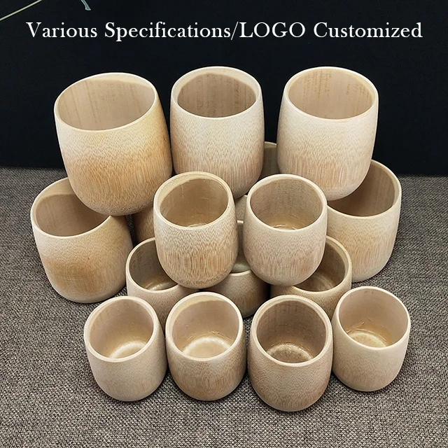 Vietnam Eco Friendly Dessert Sake Breakfast Milk Coffee Tea Customized Logo Bamboo Wooden Cups