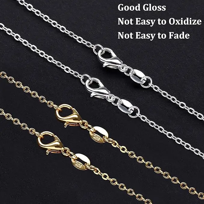 SC Fine Jewelry Necklaces Thin Sterling Silver 925 Rope Chain Paperclip Cross Figaro Snake Sterling Silver Chains Necklaces