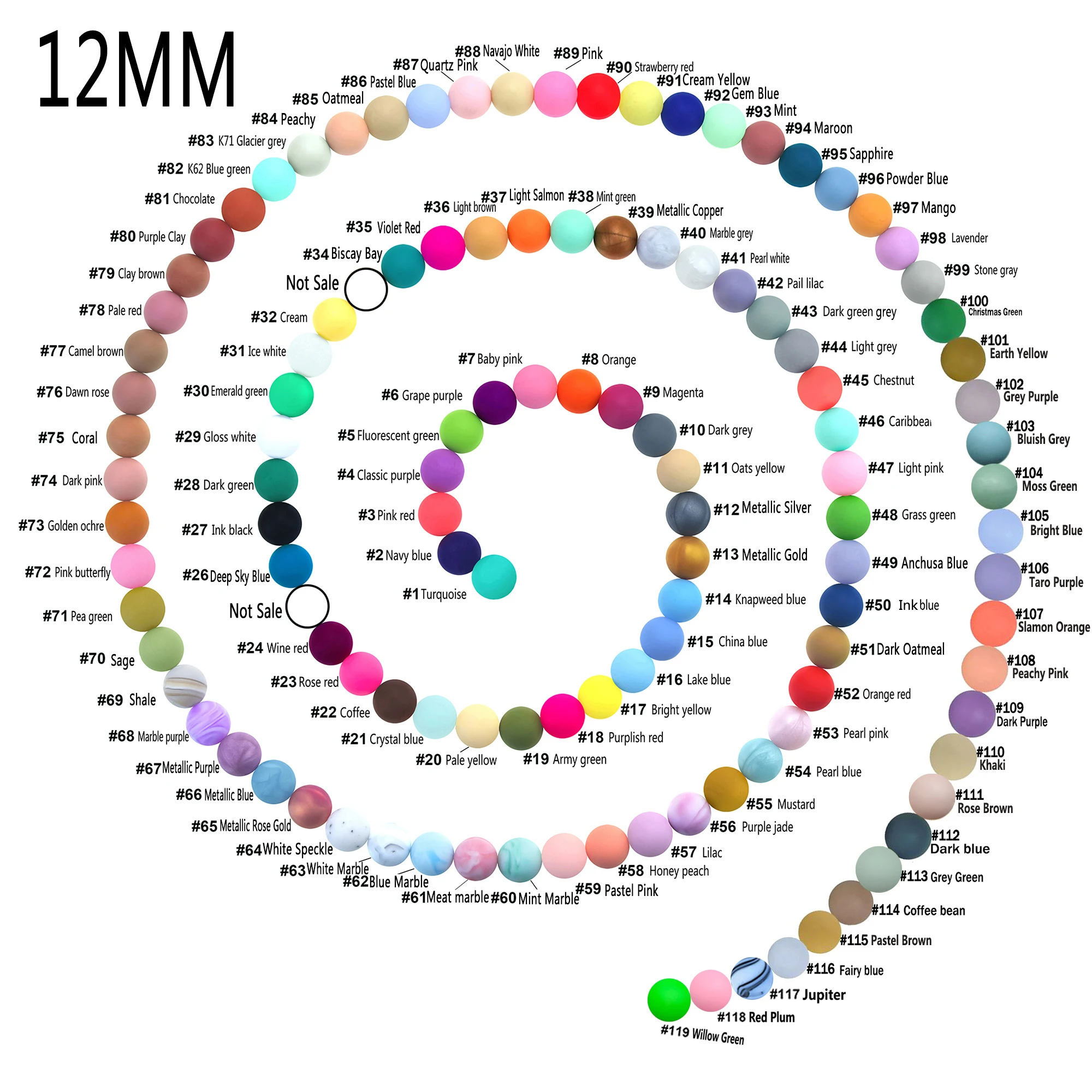 12 мм круглые силиконовые прорезыватели для зубов DIY ребенка кормящих ожерелье цепочка соски-пустышки делая BPA бесплатно