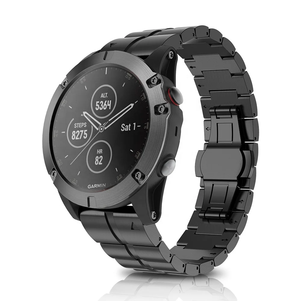 Titanium Alloy 26mm Width Wrist Watch Band Easy Adjustment Watch Strap Bracelet For Garmin Fenix 5X/5XPlus/6X/6XPro Strap