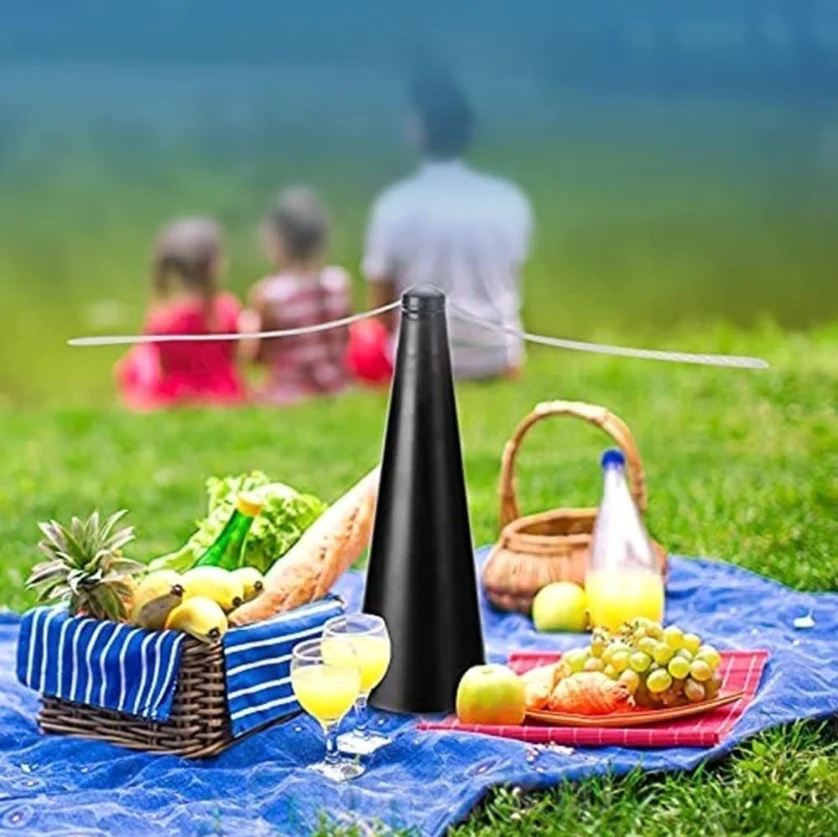 Portable battery  USB charging picnic revolving  table-fly-fan for tables flies rechargeable tabletop bug and fly deterrent fan