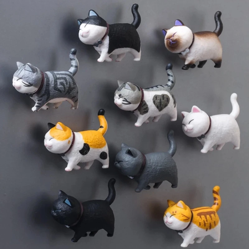 3D Refrigerator Magnets Lovely Cute Cat Animal Refrigerator Sticker