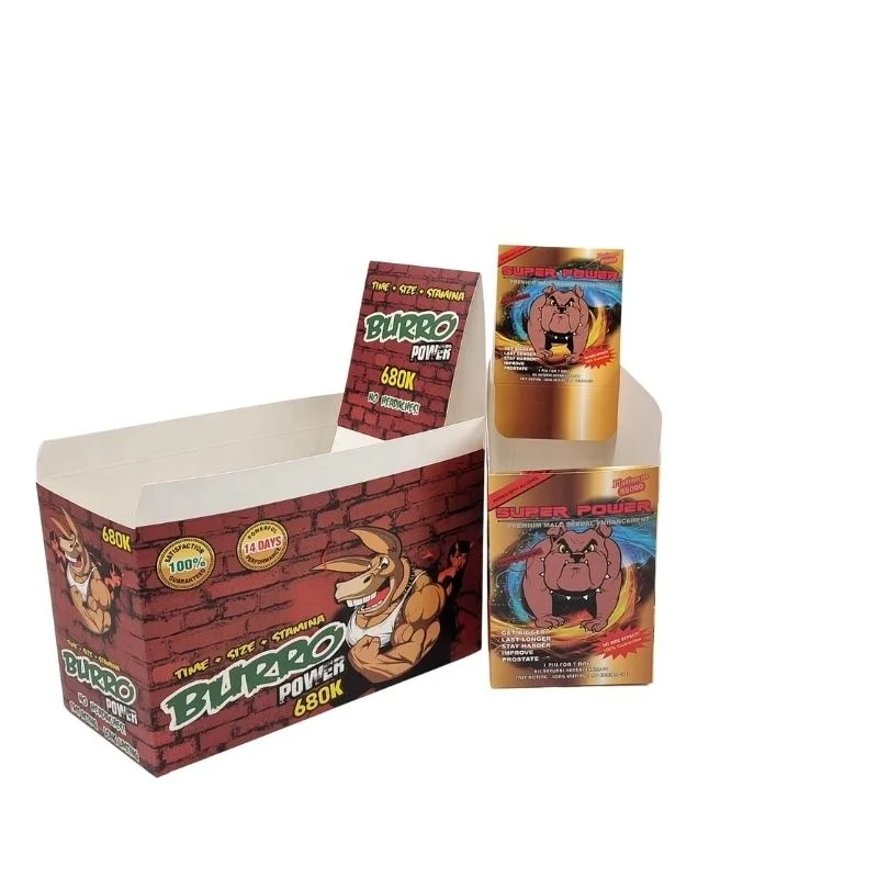 Hot Sale Male Female Enhancement Pills Packaging Blister Paper Cards 3d Box Burro Customized