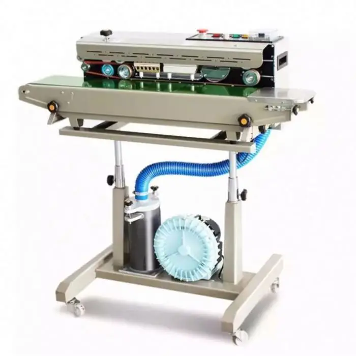 Air Gas Filling Band Sealer  Plastic Potato Chip Bags Continuous Vertical Sealing Machine