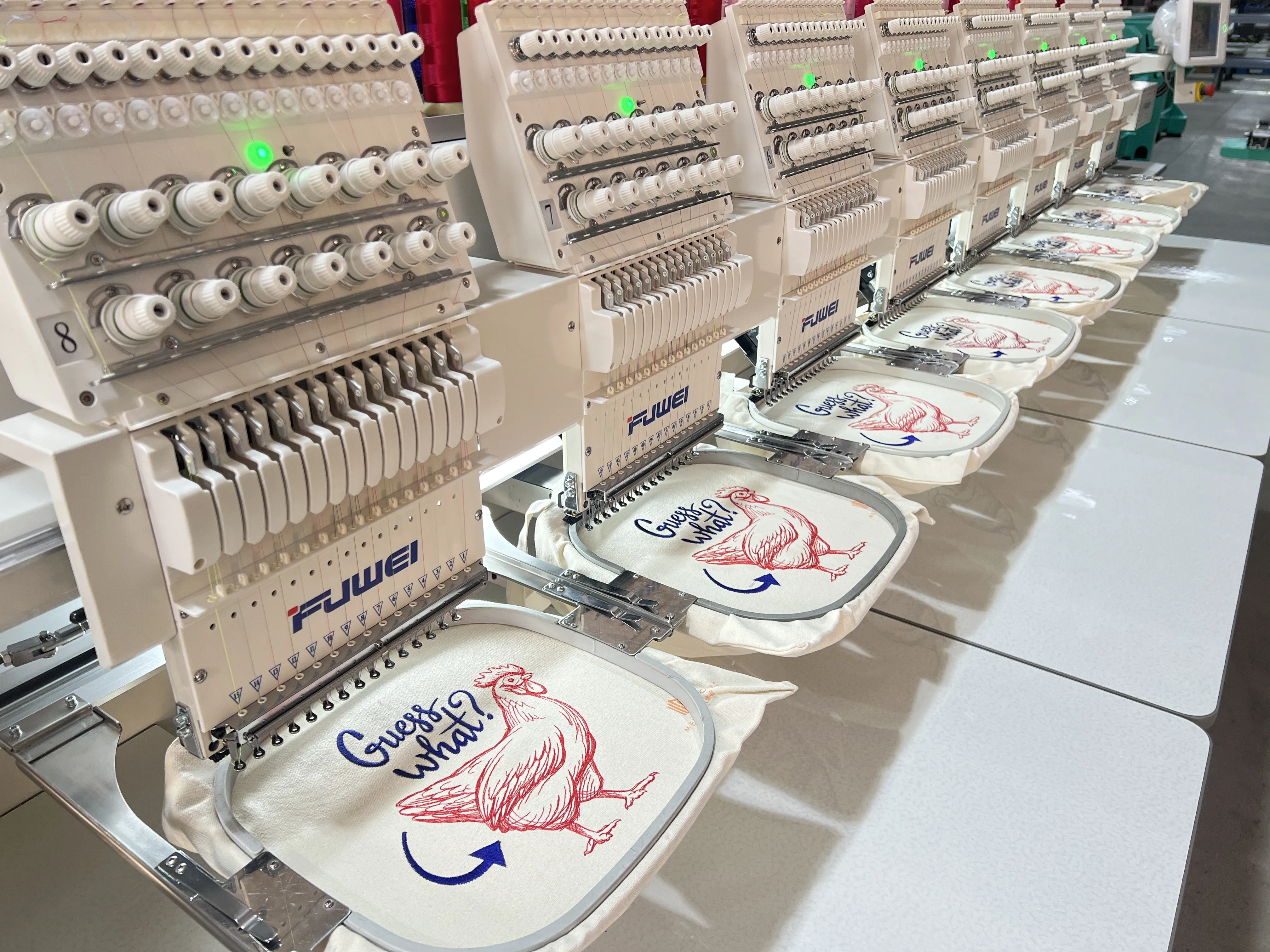 tajima multi head new computerized  high speed 6 heads tubular embroidery machine fuwei brand