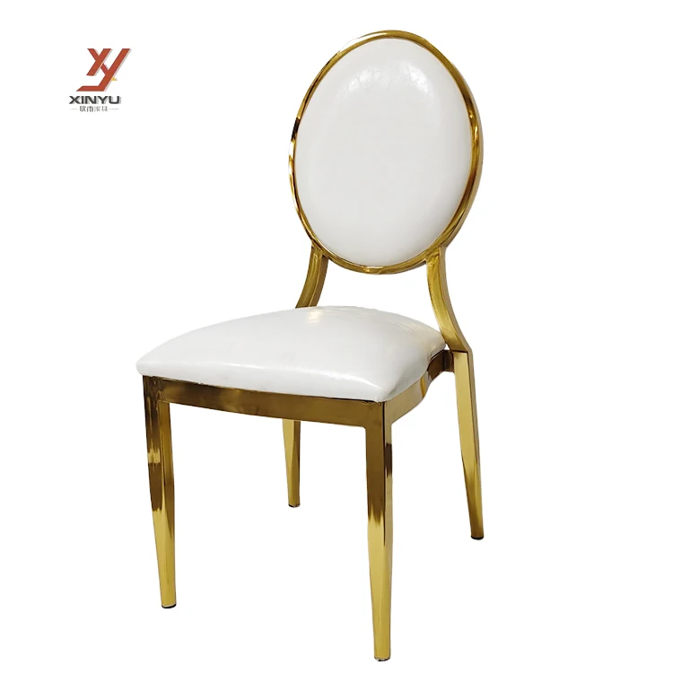 Outdoor Hotel Furniture Special Modern Golden Event Stainless Steel Wedding Guest Dining Chairs For Decor And Weddings