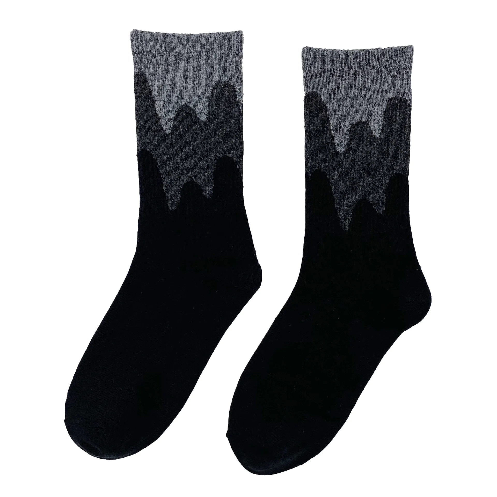 Hf comfortable flowed knitting cotton long socks stocking for men women