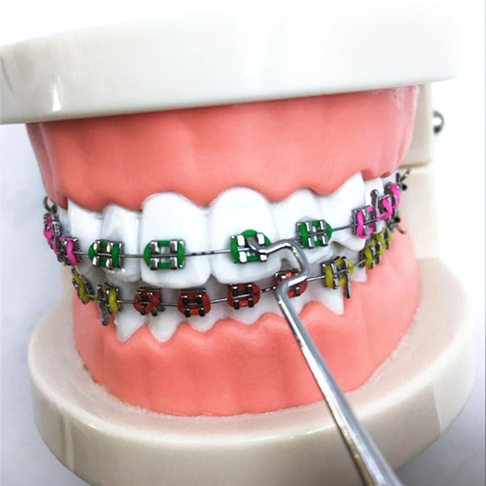 Ortho Instrument Elastic Rings Dental Metal Bracket Rubber Bands Orthodontic Ligature Tie Placer