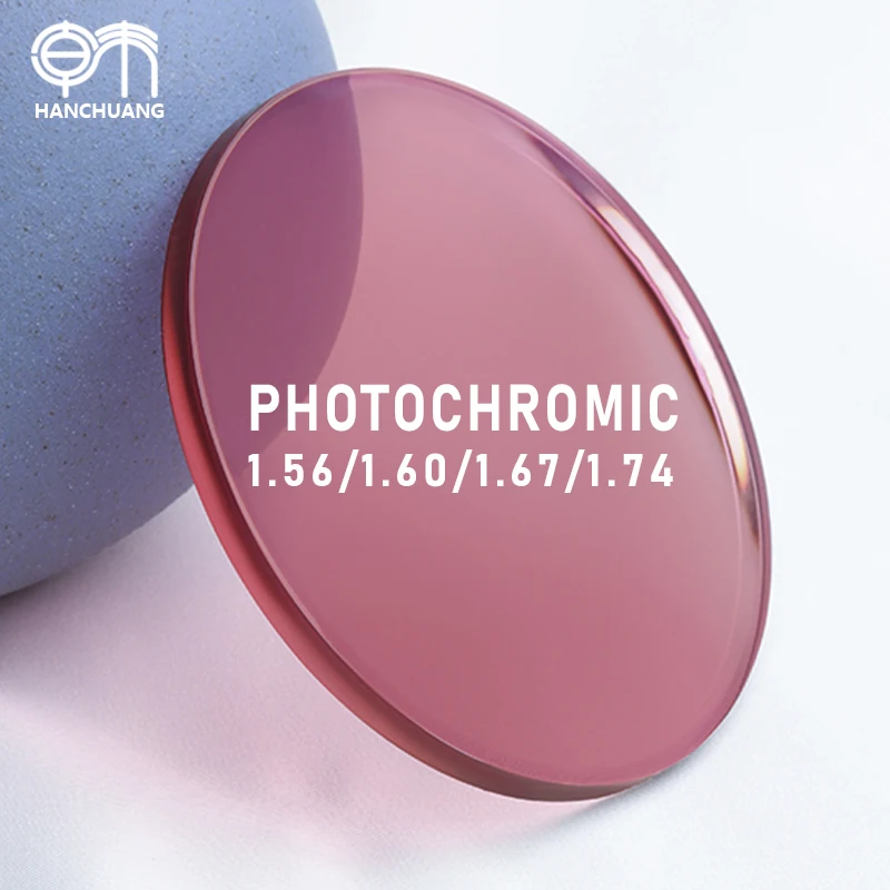 hanchuang factory all index mr-8 UV filter anti blue ray photochromic aspheric SHMC coating ophthalmic lenses