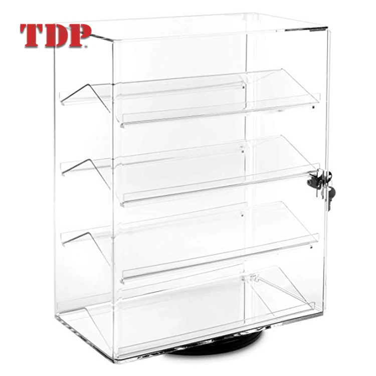 Clear 4 Tier Rotating Sunglasses Display Stand Acrylic Eyeglasses Show Case Shelf 1/10 acrylic action figure display case