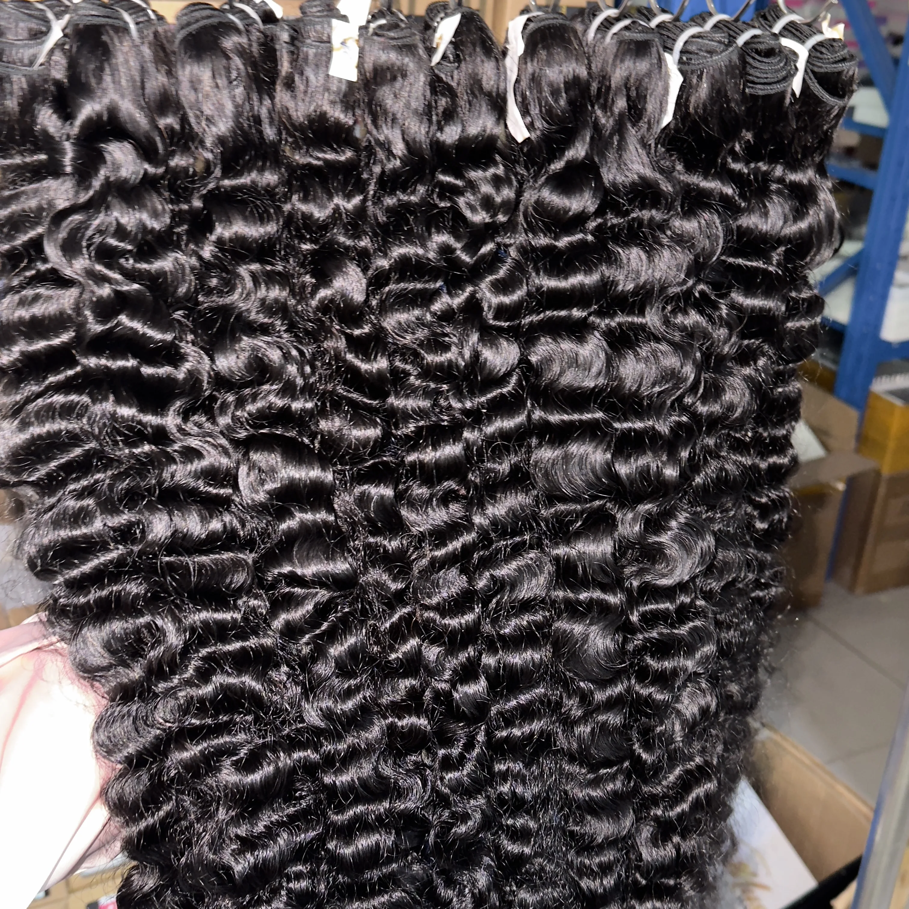 human hair EXTENSION brazilian deep wave Hair Extensions natural human hair for hair burmese curly pixie curly wig