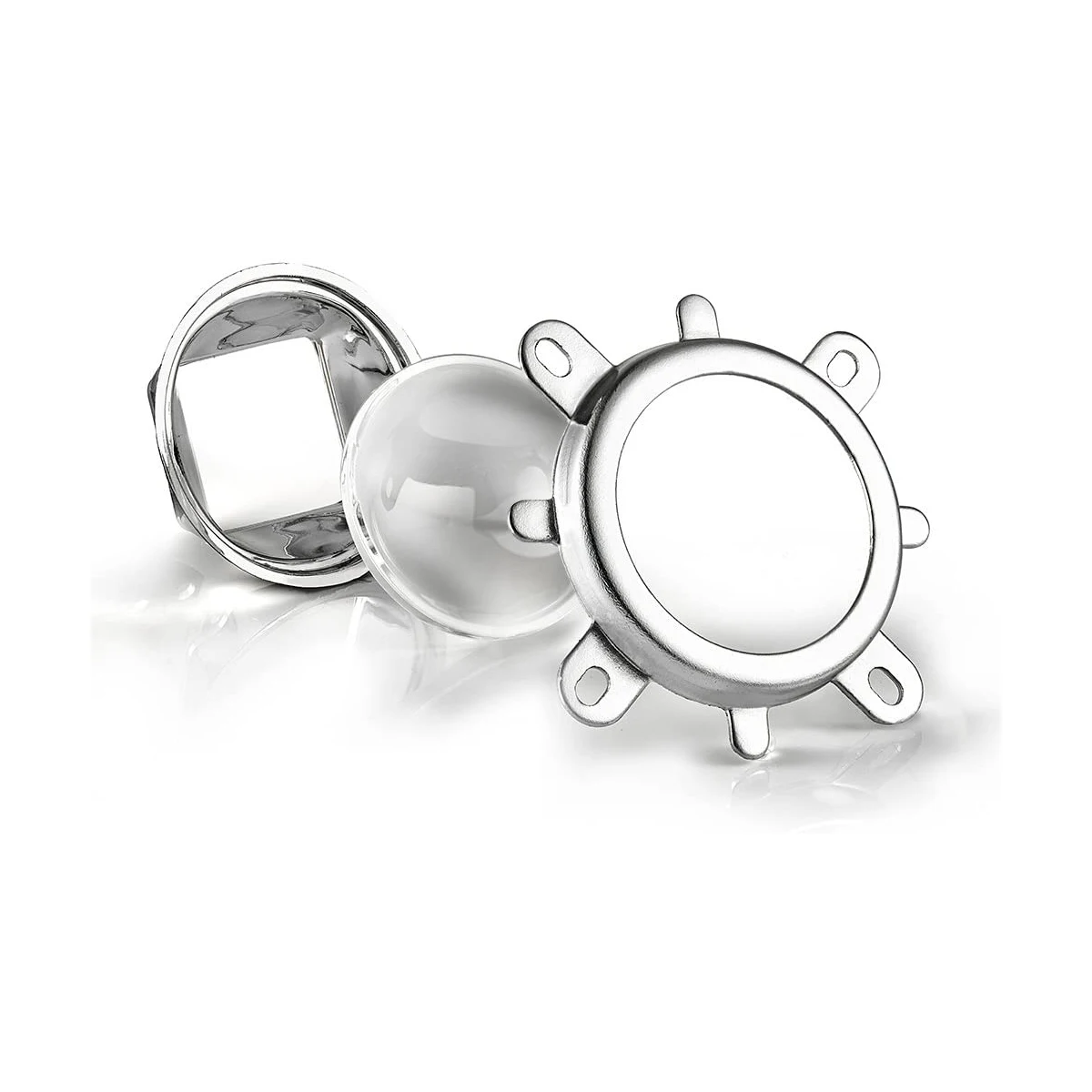 44mm Lens Reflector Collimator High Power Lamp Bead Optical Glass 60 90 120 Degree  Lens For 20W 30W 50W 100W Cob Led Chip