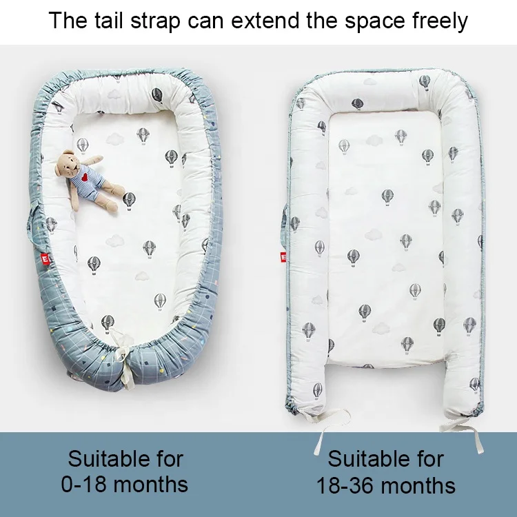 90*55*15cm New Portable Cotton Cradle Newborn Baby Crib Bassinet Bed Infant Nest Bed for Boys Girls Travel Bed