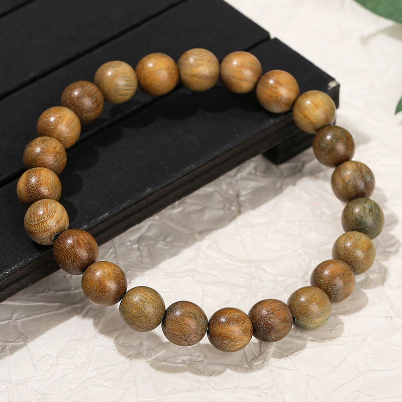 JD 6/8/10mm Tibetan Buddhist Mala Buddha Charm Rosary Prayer Beaded Bracelet Black Sandal Wenge Thuja Red Rosewood Wood Bracelet