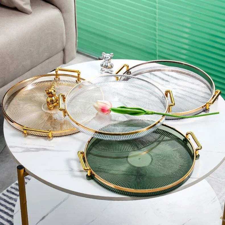 Hot Selling Customized Transparent Acrylic Tray Storage Display Acrylic Service Tray With Handle
