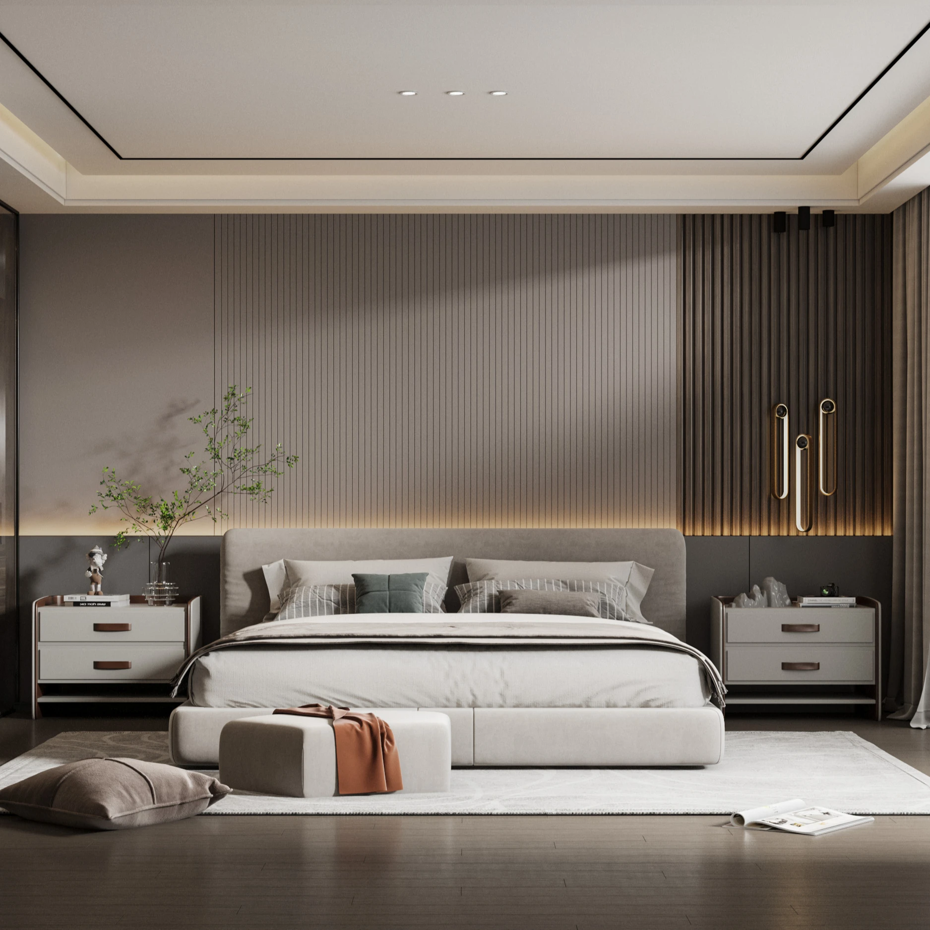 MDF / Melamine Bedroom Panels Sandwich M2 Panel Luxury Bedroom Wall Panels