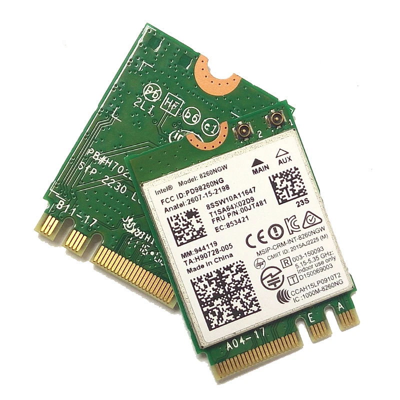 Wholesale For IBM Lenovo Dual Band For Intel Wireless-AC 8260 8260NGW NGFF M.2 802.11ac 867Mbps WIFI BT 4.2 Wlan Card 00JT481