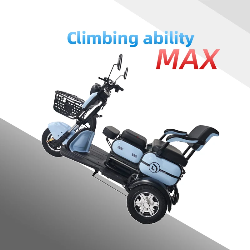 2022 New Cars Electric Tricycle Tuk Tuk High Popularity New Practical Blue Open Three Wheel Electric Tricycle