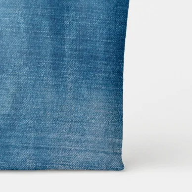 Custom Large Capacity Blue Denim Reusable Light Weight Jean Tote Shopping Bag