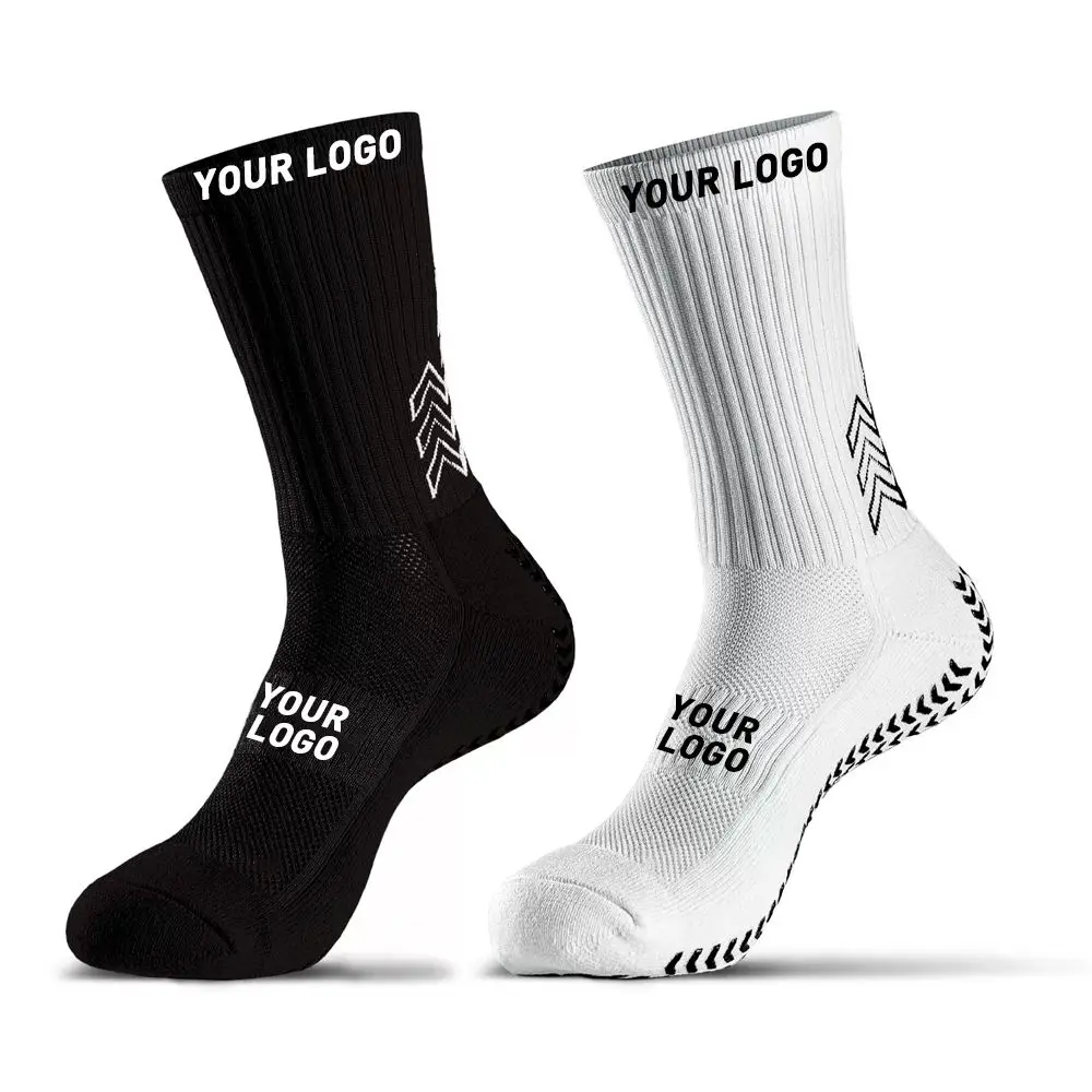 high quality design sport men socks anti slip custom brand socks packaging football soccer sports grip socks