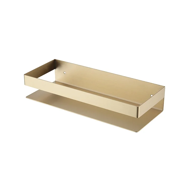 Modern Wall-Mounted Stainless Steel Storage Rack Punch-Free Corner Bathroom and Kitchen Seasoning Shelf
