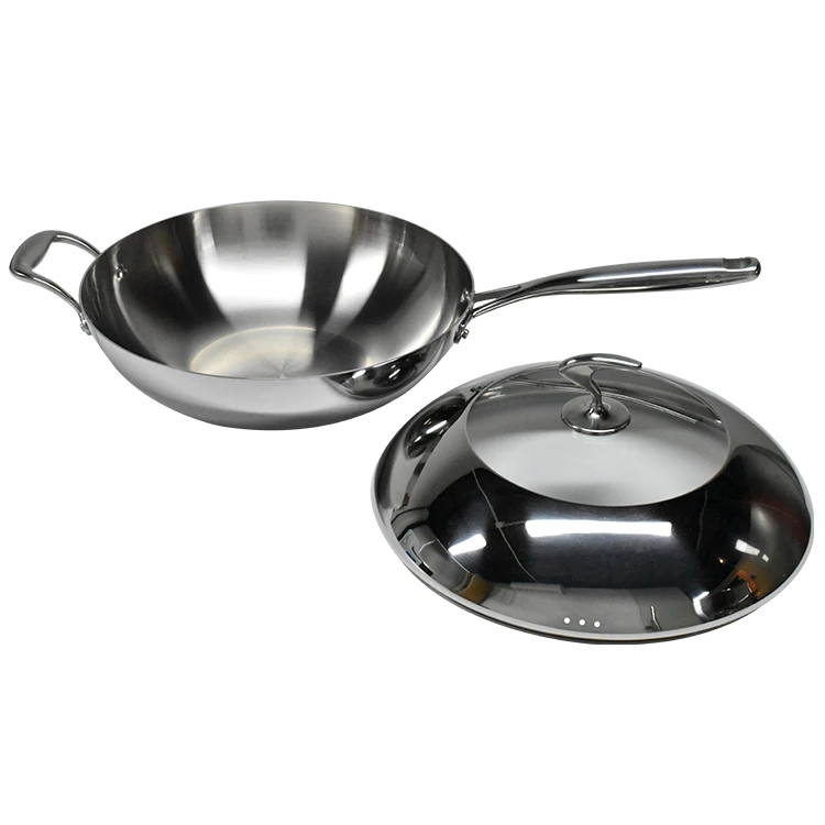 Fry non stick deep round stainless steel 7 lid set non-stick big size multi multipurpose 24 frying pan