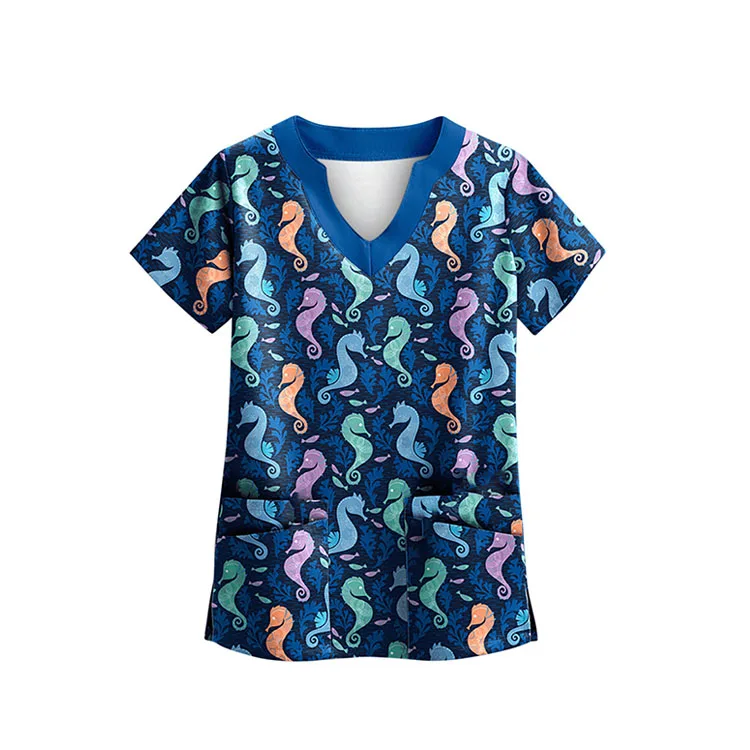 OEM service fashion printing blouse doctor uniform for female