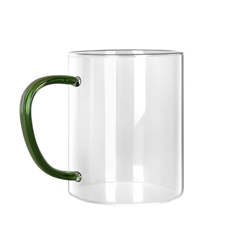 High Quality Borosilicate Clear Color Drinking Coffee Glass Cup Colored Glass Mugs