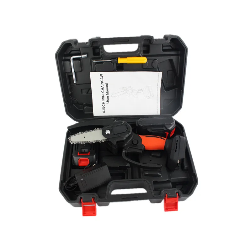 Mini Chainsaw Cordless Electric Chain Saw Pruning Shears Battery Powered Chainsaw with  Lithium Battery Tree Trimmer Motor Saw
