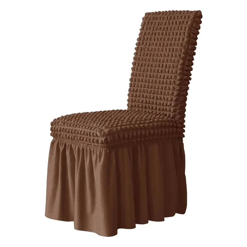 Nordic Rattan Skirt Jacquard Chair Cover Plain Banquet Hotel Party Wedding Chair Cover for All Seasons Good Sales Arm Chair Use