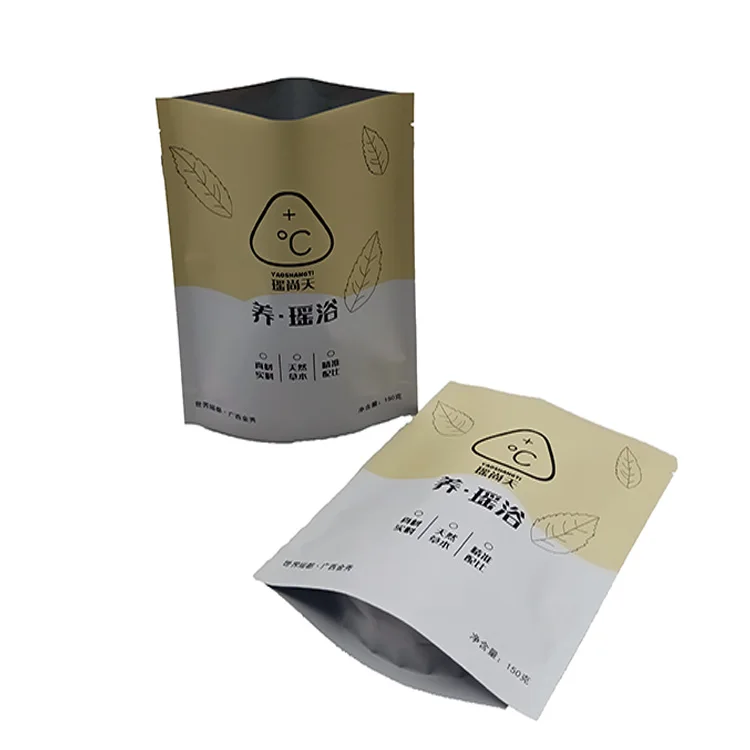 Custom Printed Bath Salt 150g  Packaging Resealable Soft Touch Stand Up Pouch Moisture Proof With Gravure Printed Vmpet Material