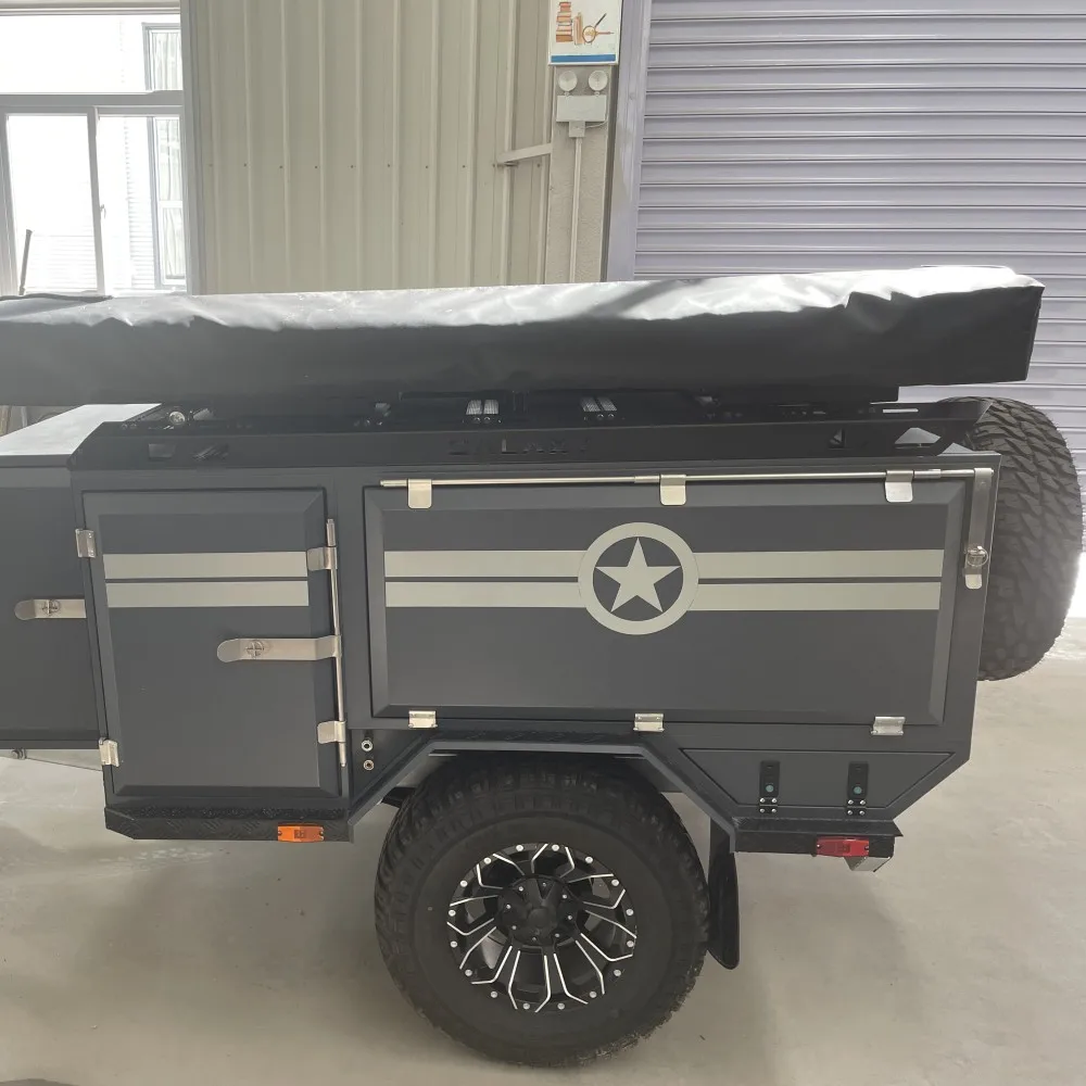 Luxury Fiberglass RV Motorhome with Big Window Factory-Made Offroad Camper for Truck Camping Travel Trailer