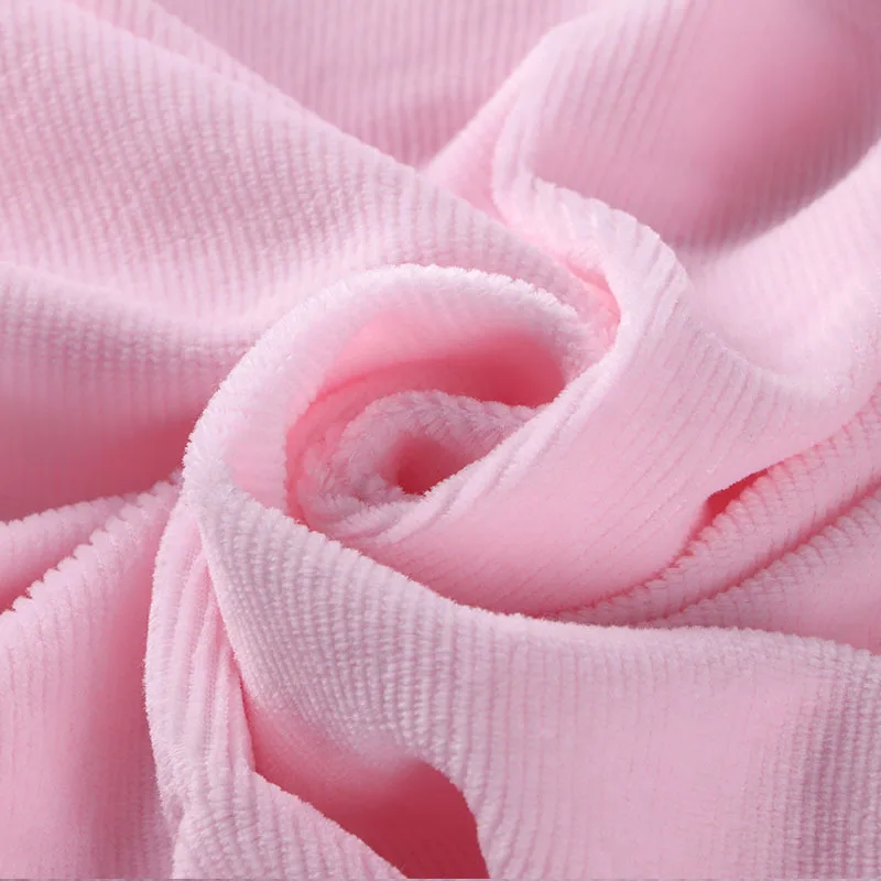 Stretch super soft blue and pink velour stripped cut velvet upholstery fabric