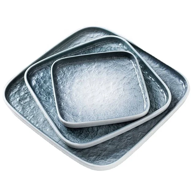 
Wholesale modern marble home decor hotel restaurant used Square Dinner Plates porcelain dinner set 