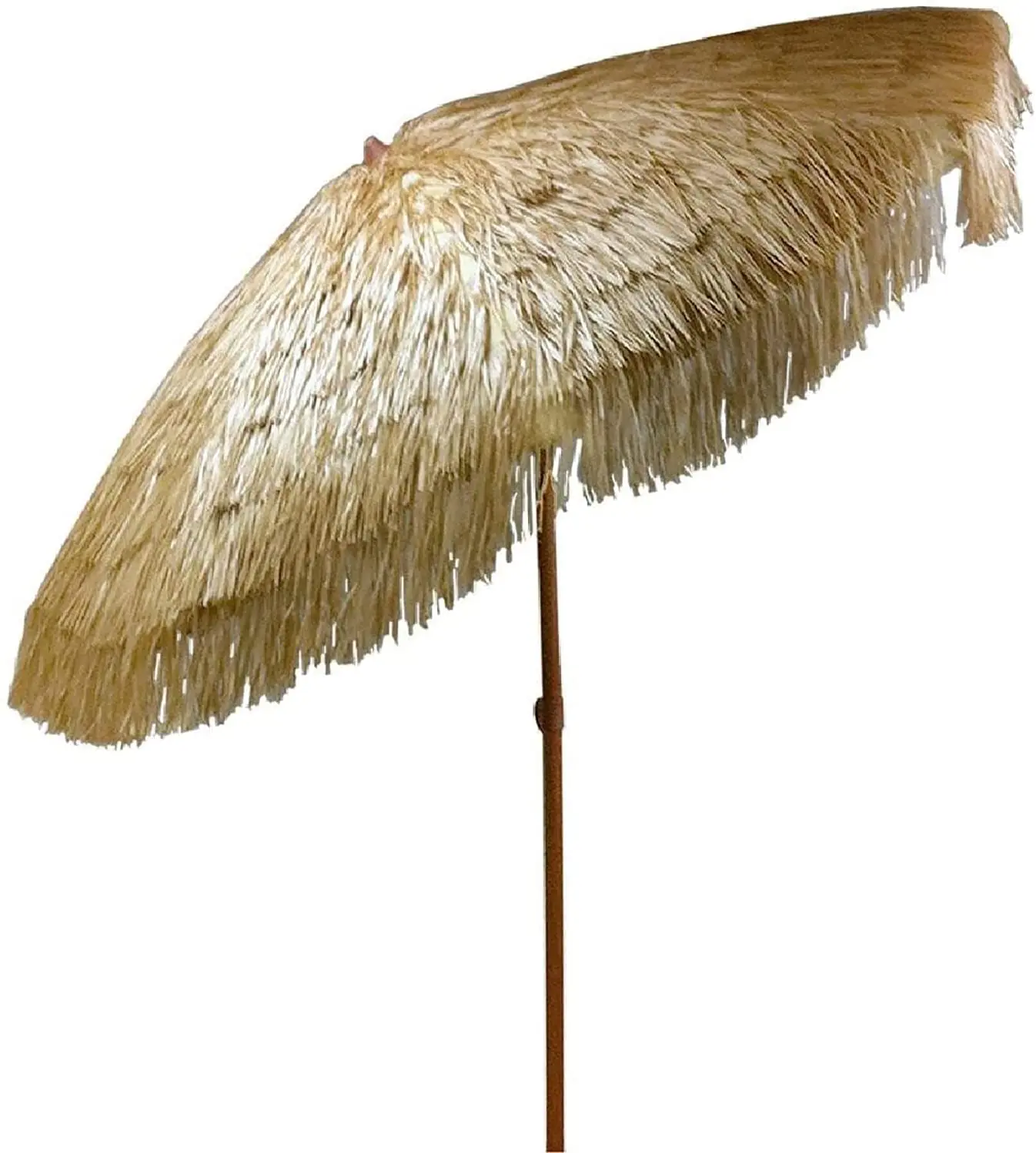 Hawaii Plastic PP Straw Outdoor Beach Umbrella With Tassel