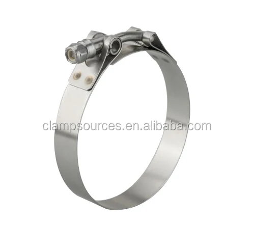SS304 t bolt clamp zinc plated clamp round band edge 1.26-1.46 inch torque hose clamp