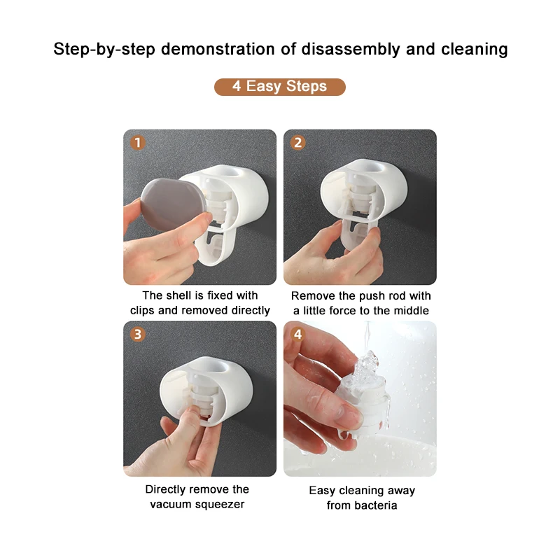 hot sale Household Automatic Toothpaste Dispenser Squeezer Bathroom Plastic Wall Mounted Toothpaste Dispenser