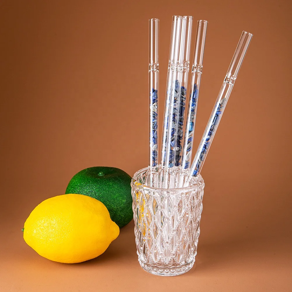 High Quality Eco Friendly Reusable Straw,Healing Crystal Gemstone Drinking Straw,Energy Crystal Chips Biodegradable Straw