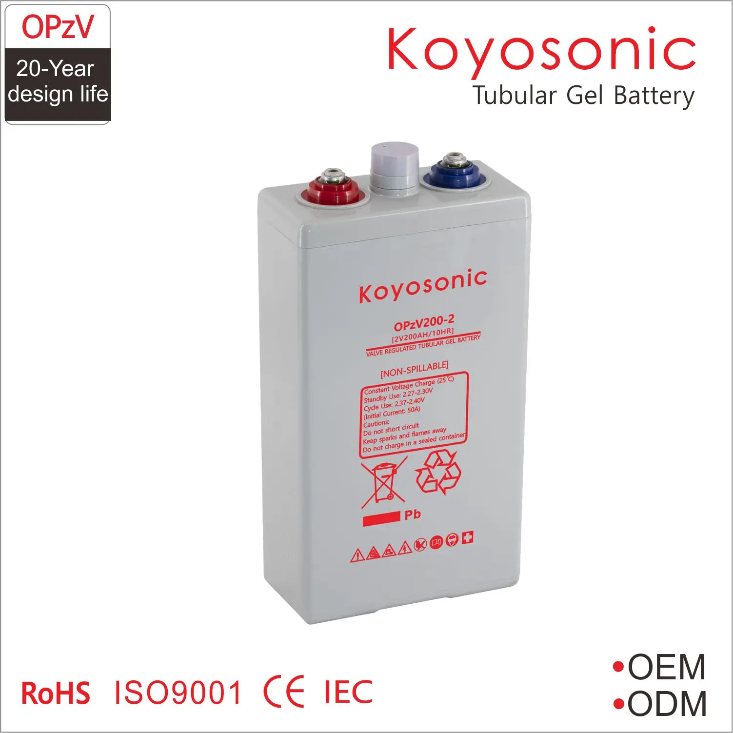 1000ah 1200ah Lead Acid Flooded Tubular Plate Rechargeable 2v OPzS Battery 500Ah 600Ah 700Ah 800Ah 1000Ah 1200Ah